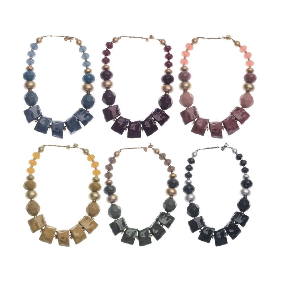 RESIN BEADS SHORT NECKLACE