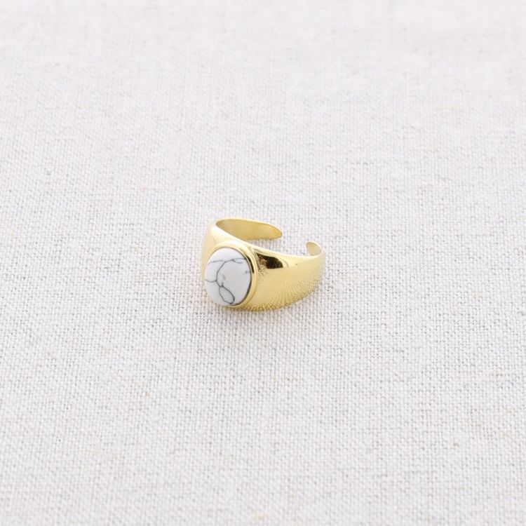 ANILLO ACERO PIEDRA INCRUSTADA