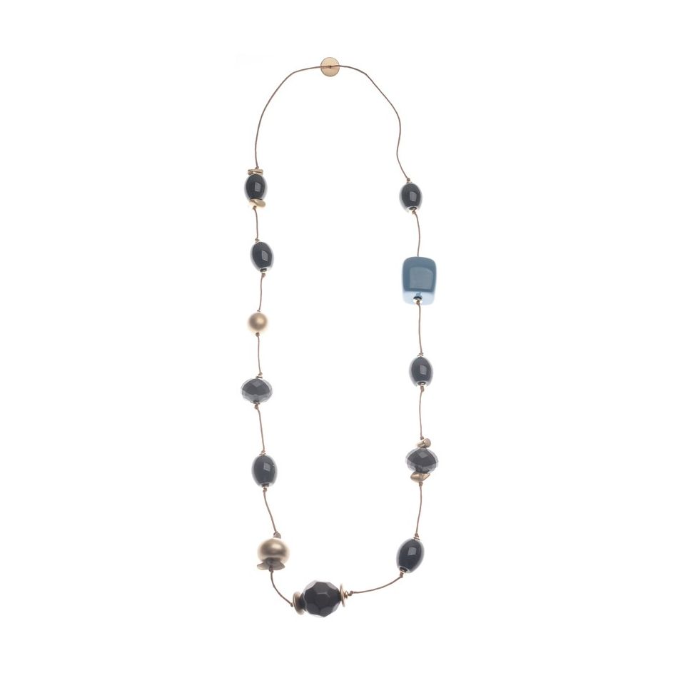 COLLAR LARGO CUENTAS RESINA