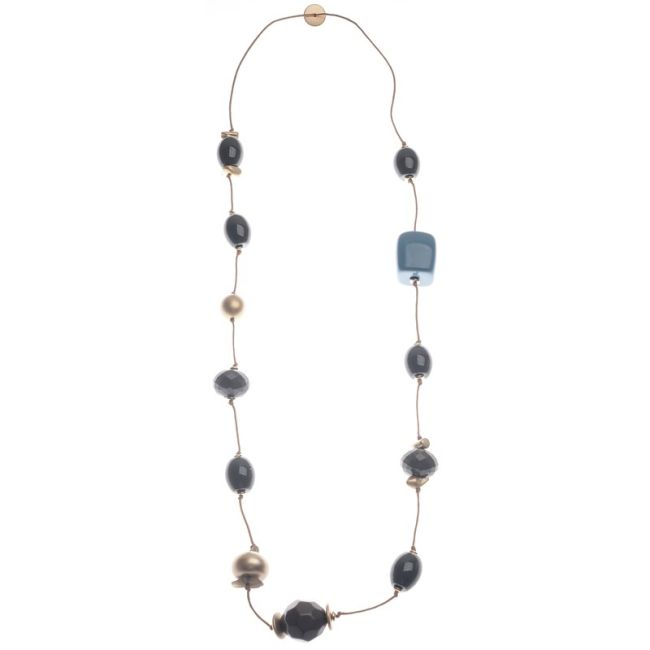 COLLAR LARGO CUENTAS RESINA