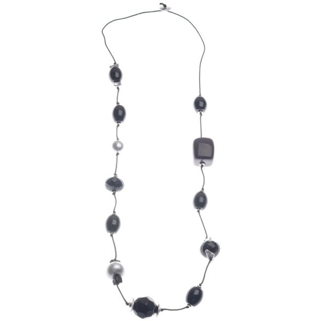 COLLAR LARGO CUENTAS RESINA