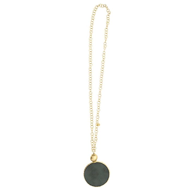 COLLAR LARGO CADENA COLGANTE MEDALLA FORRADA 2