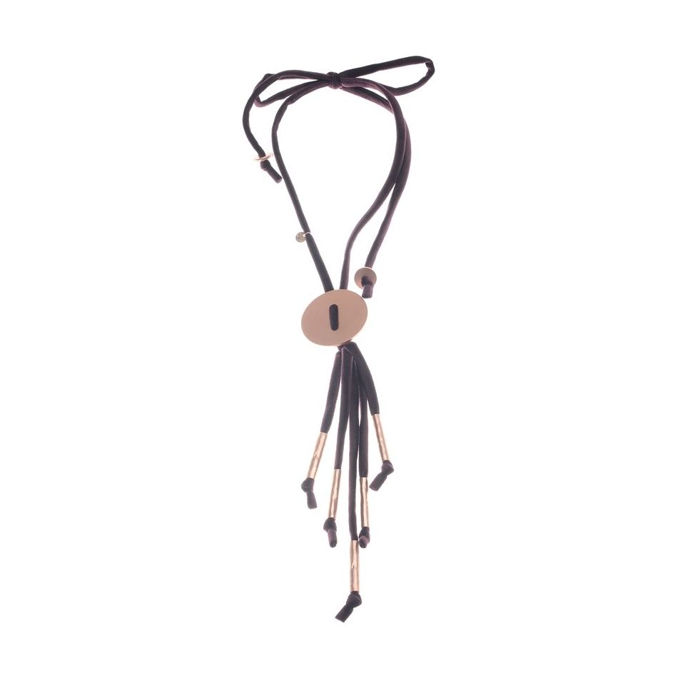 COLLAR LARGO TERCIOPELO COLGANTE IMITACIÓN CUERO METALES