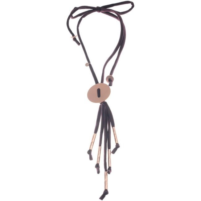 COLLAR LARGO TERCIOPELO COLGANTE IMITACIÓN CUERO METALES