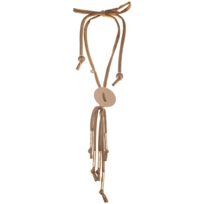 COLLAR LARGO TERCIOPELO COLGANTE IMITACIÓN CUERO METALES