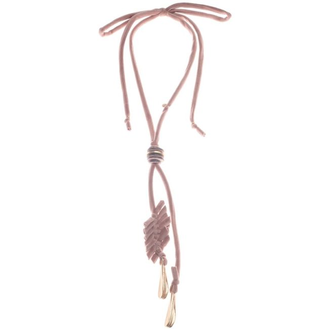 COLLAR LARGO TERCIOPELO TRENZADO COLGANTE METAL