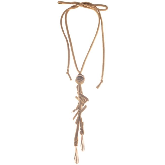 COLLAR LARGO TERCIOPELO TRENZADO COLGANTE METAL