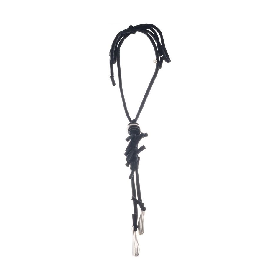 COLLAR LARGO TERCIOPELO TRENZADO COLGANTE METAL