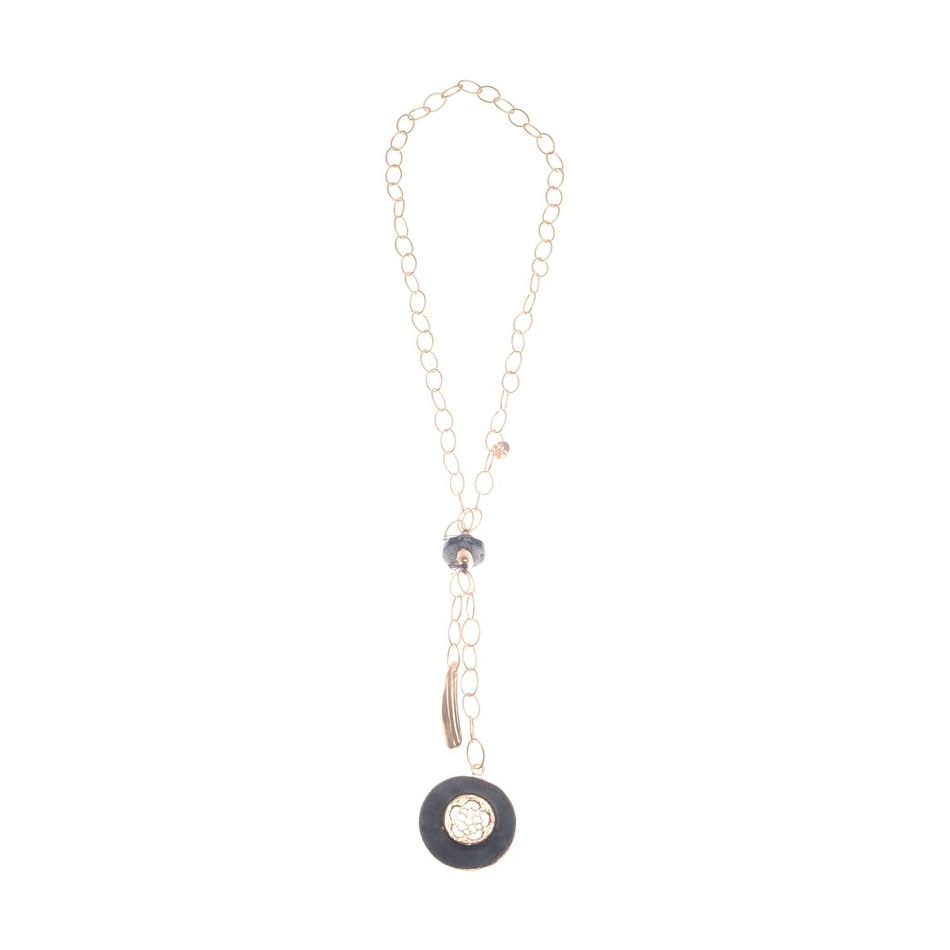 DOUBLE PENDANT CHAIN LONG NECKLACE