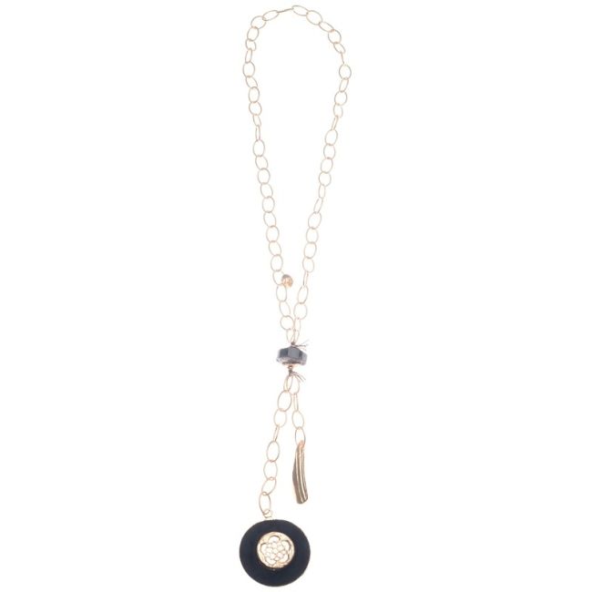 DOUBLE PENDANT CHAIN LONG NECKLACE