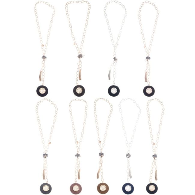 DOUBLE PENDANT CHAIN LONG NECKLACE