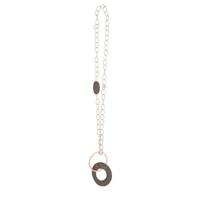 COLLAR LARGO CADENA COLGANTE ANILLA FORRADA