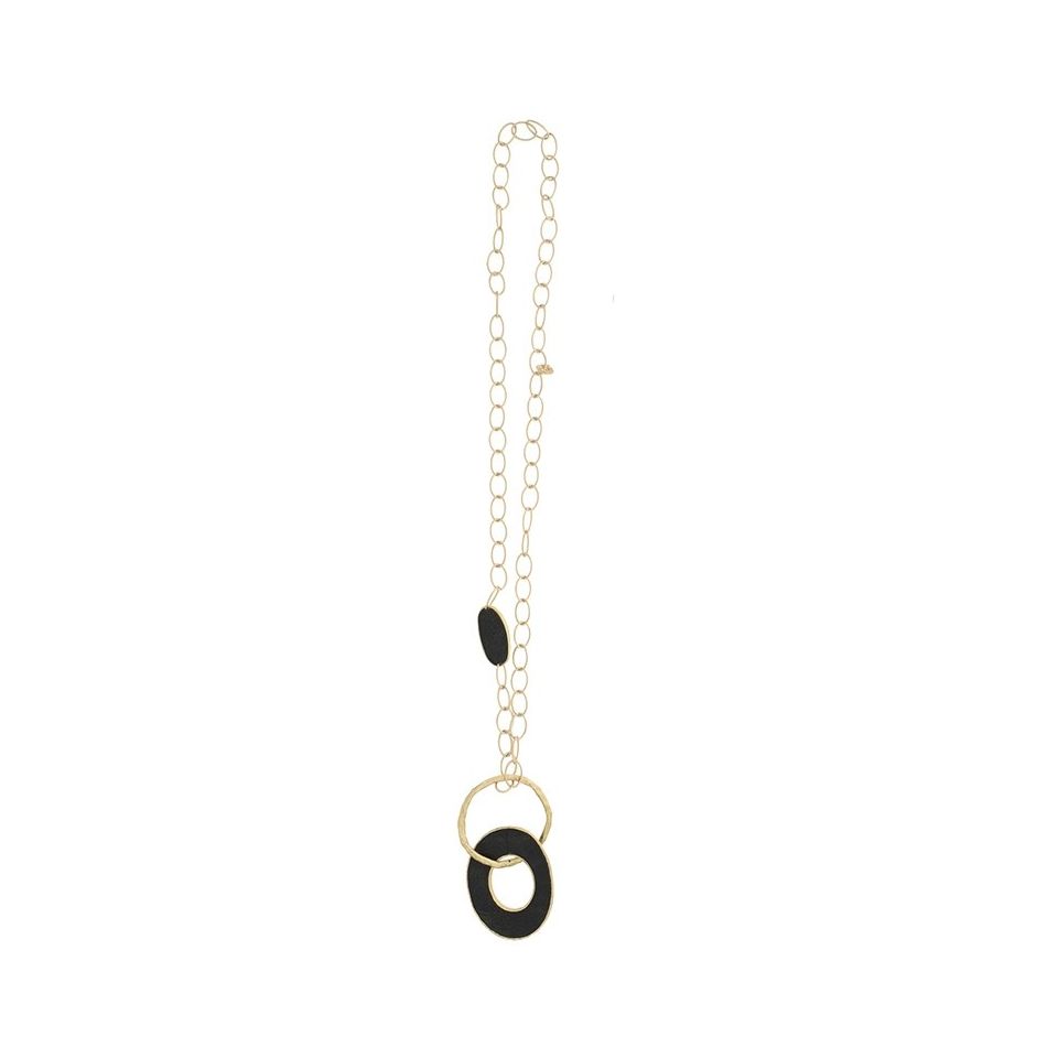 COLLAR LARGO CADENA COLGANTE ANILLA FORRADA