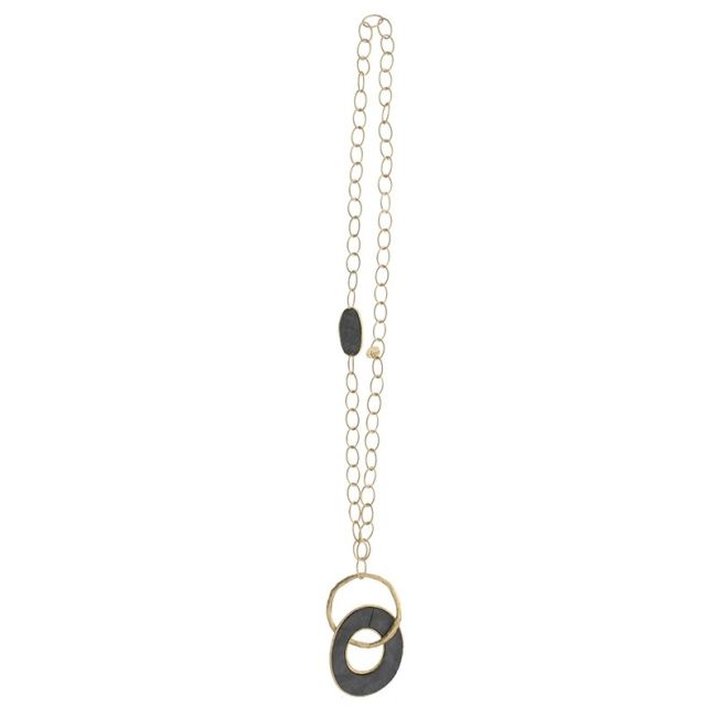 COLLAR LARGO CADENA COLGANTE ANILLA FORRADA