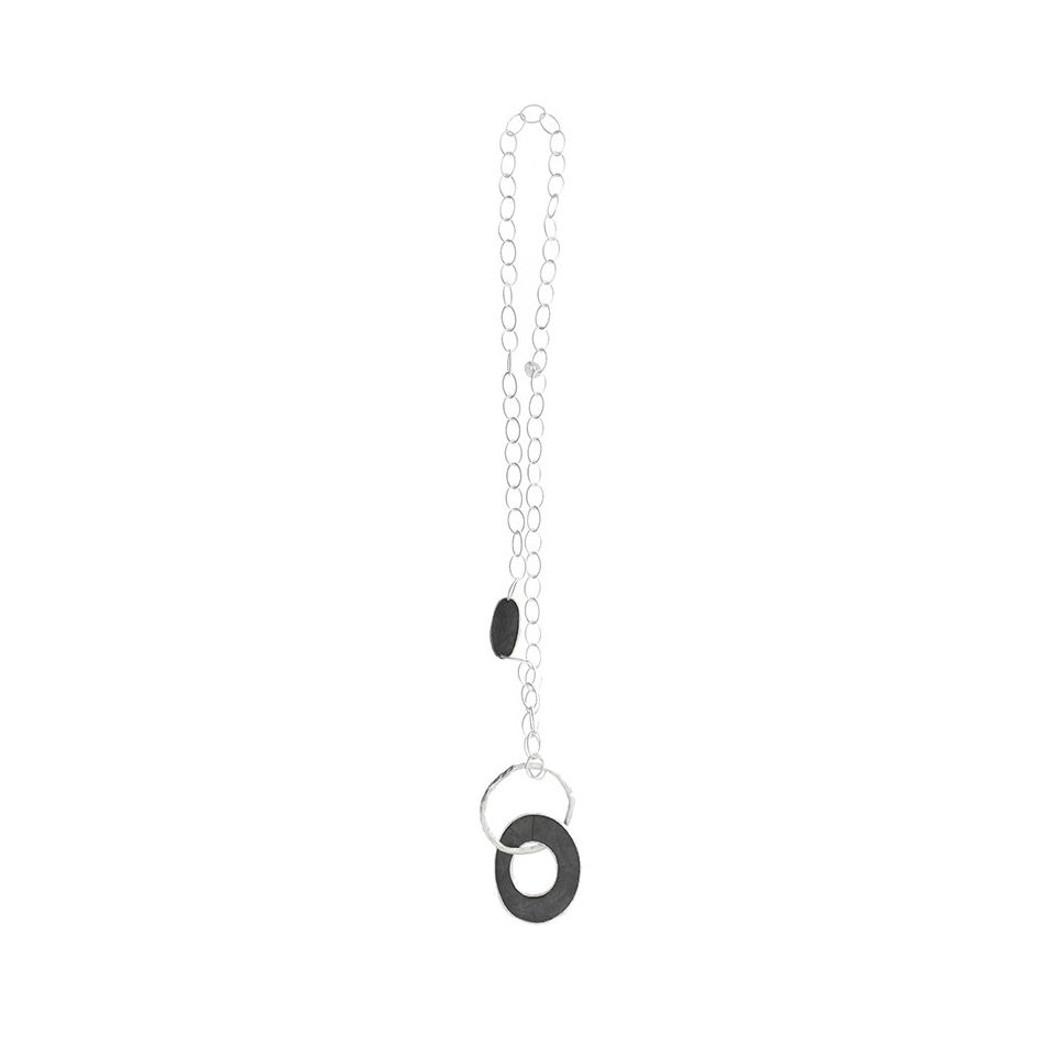 COLLAR LARGO CADENA COLGANTE ANILLA FORRADA