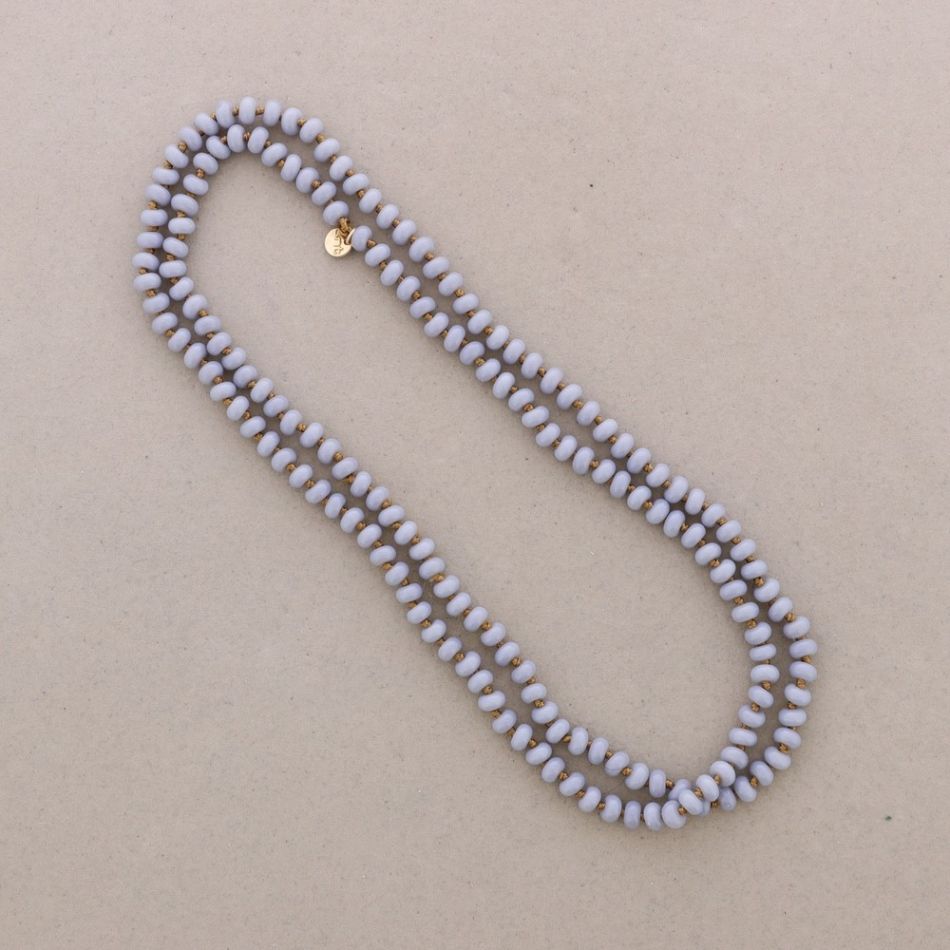 LONG NECKLACE BEADS KNOTS 1.2M*8MM
