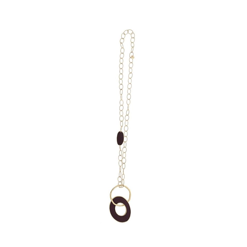 COLLAR LARGO CADENA COLGANTE ANILLA FORRADA
