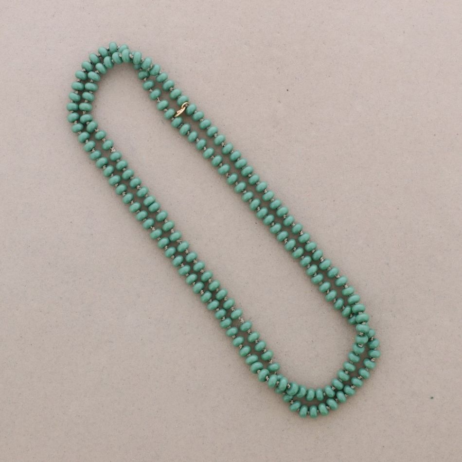 LONG NECKLACE BEADS KNOTS 1.2M*8MM