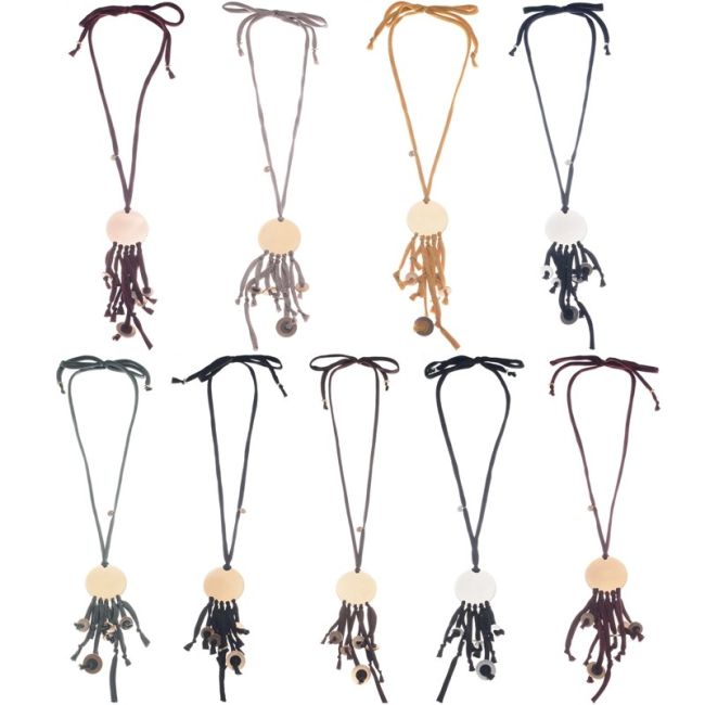 LONG METAL MEDALLION PENDANT NECKLACE