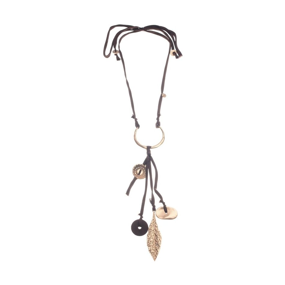 VARIOUS METAL PENDANT LONG NECKLACE