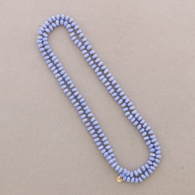 LONG NECKLACE BEADS KNOTS 1.2M*8MM