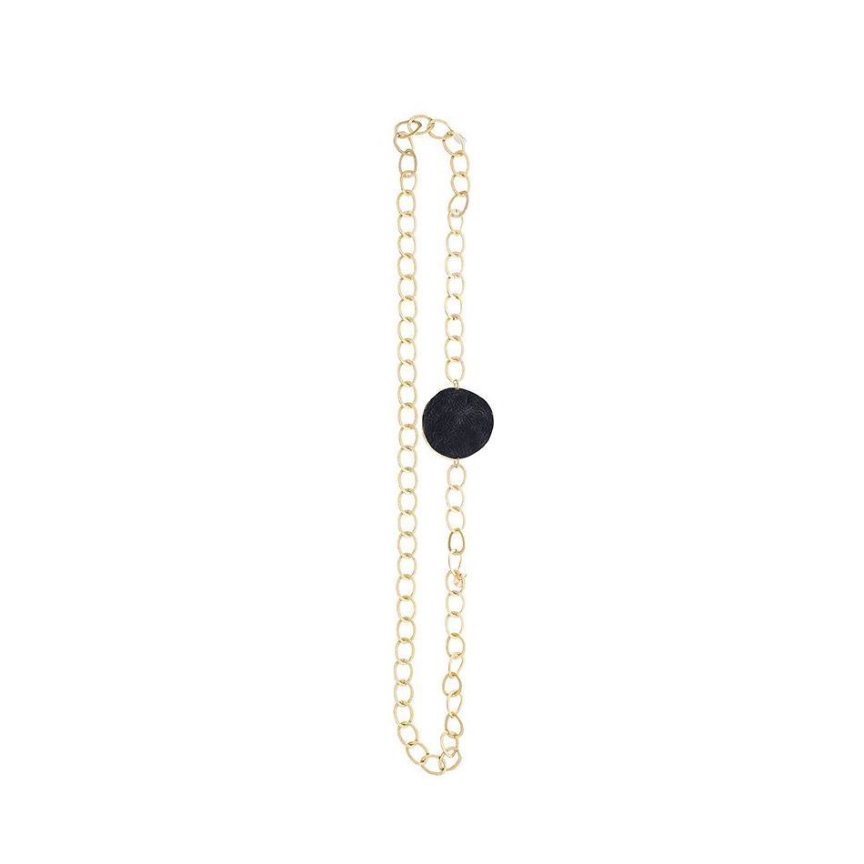 COLLAR LARGO CADENA MEDALLA FORRADA