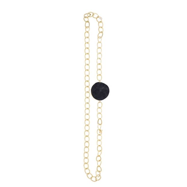 COLLAR LARGO CADENA MEDALLA FORRADA