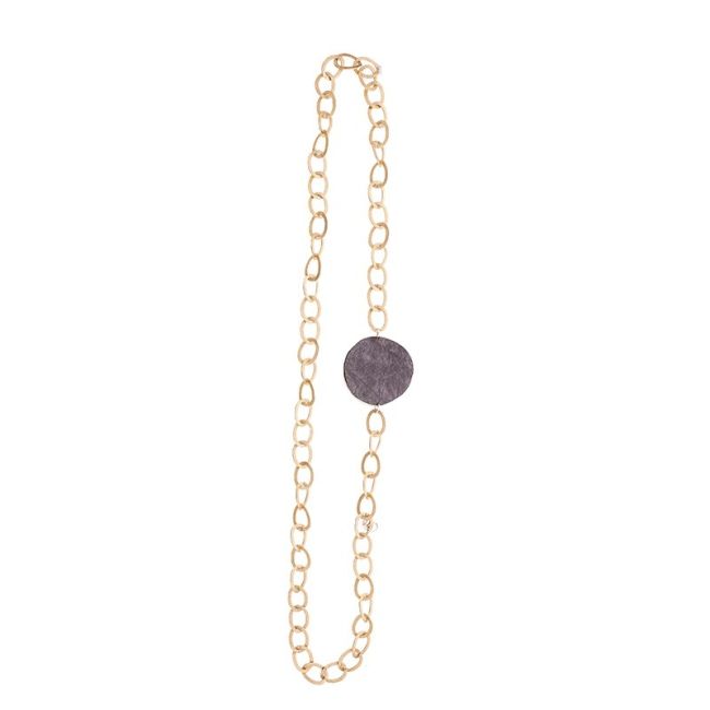 COLLAR LARGO CADENA MEDALLA FORRADA