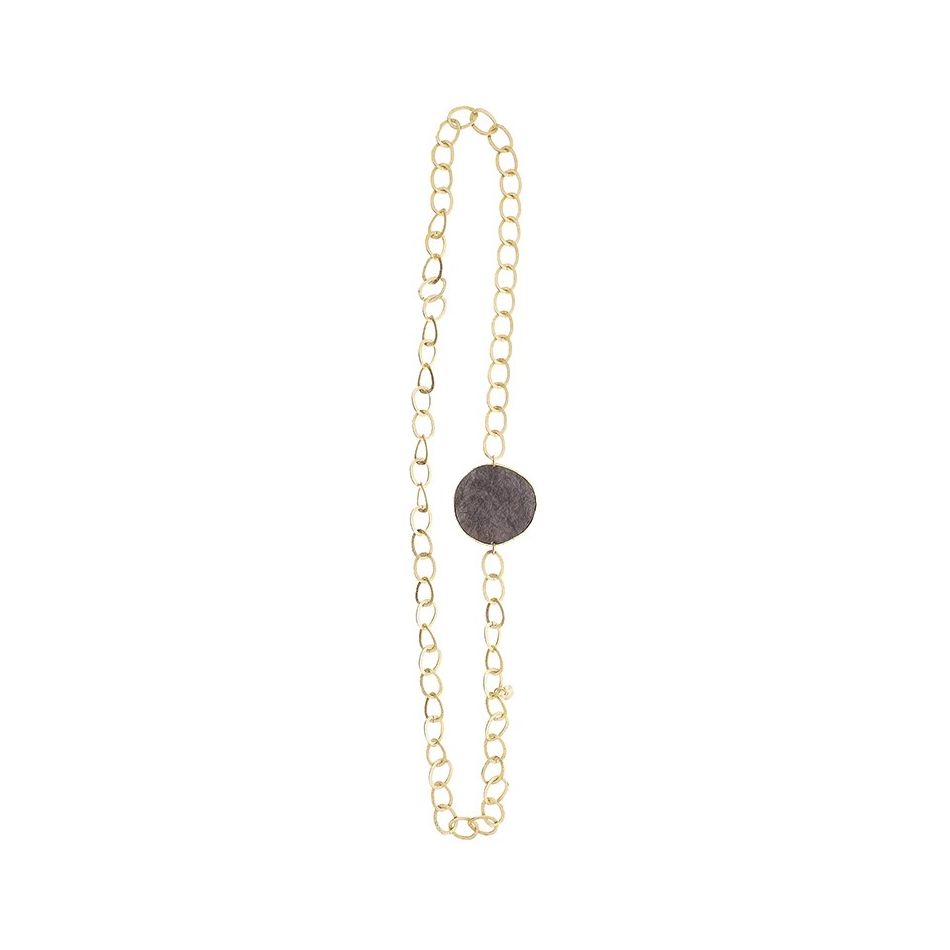 COLLAR LARGO CADENA MEDALLA FORRADA