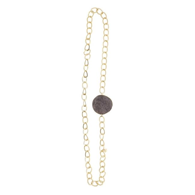COLLAR LARGO CADENA MEDALLA FORRADA