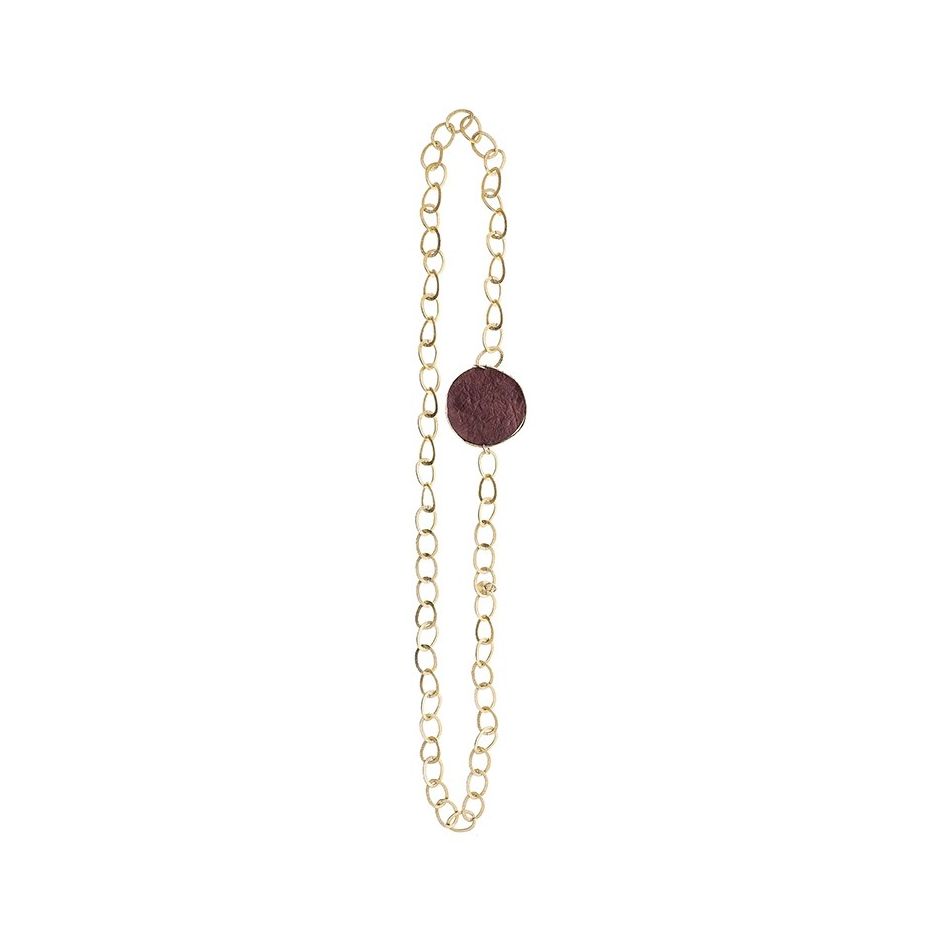LONG NECKLACE WITH LINED MEDAL CHAIN