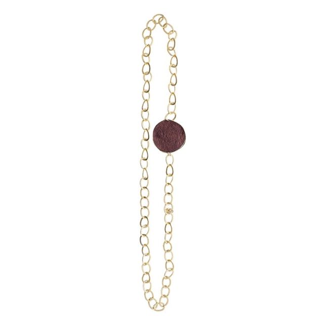 COLLAR LARGO CADENA MEDALLA FORRADA