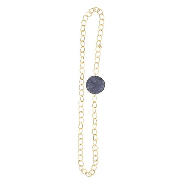 COLLAR LARGO CADENA MEDALLA FORRADA