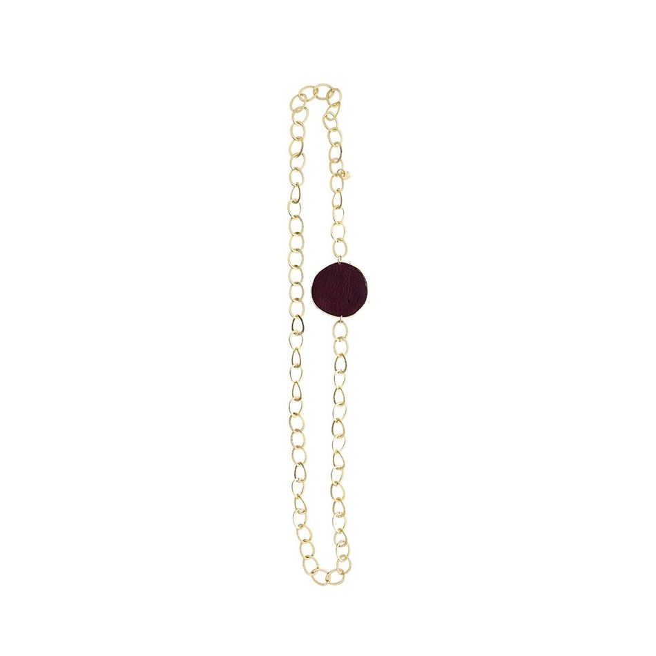 LONG NECKLACE WITH LINED MEDAL CHAIN