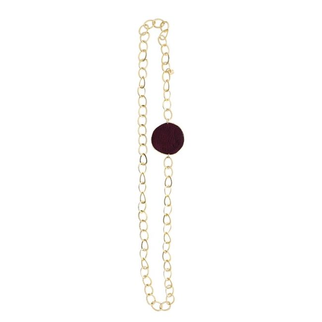LONG NECKLACE WITH LINED MEDAL CHAIN