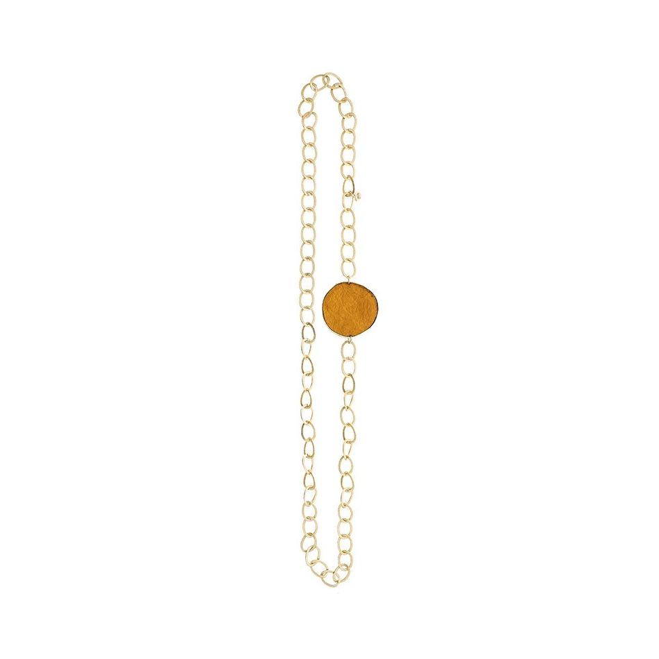 COLLAR LARGO CADENA MEDALLA FORRADA