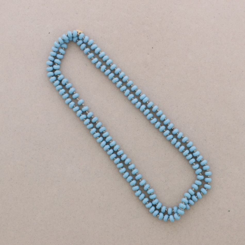 LONG NECKLACE BEADS KNOTS 1.2M*8MM