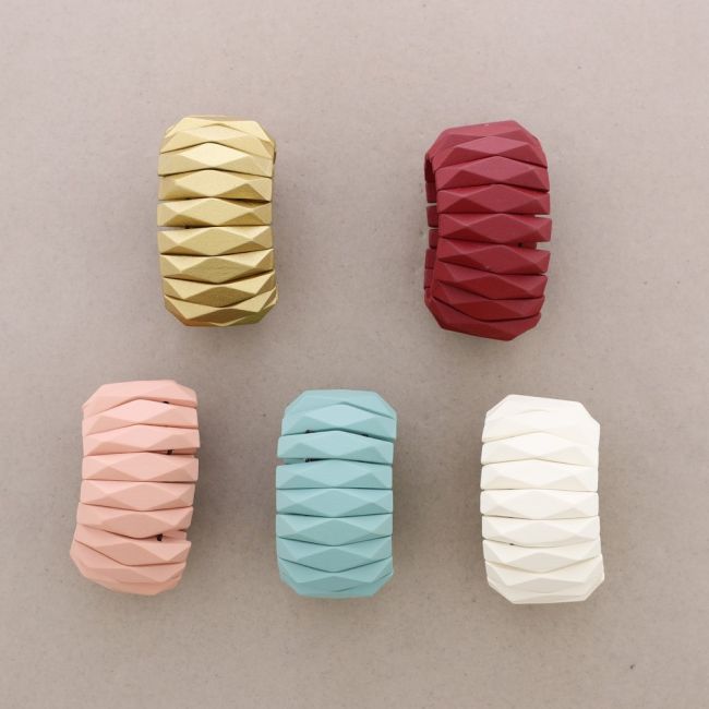 PULSERA ELÁSTICA MADERA FORMAS