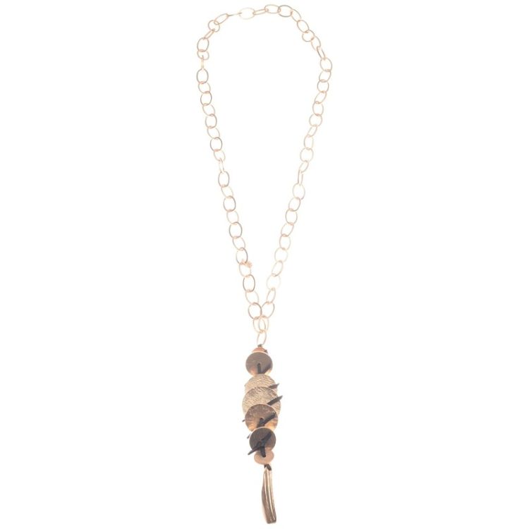 LONG METAL PENDANT CHAIN NECKLACE 2