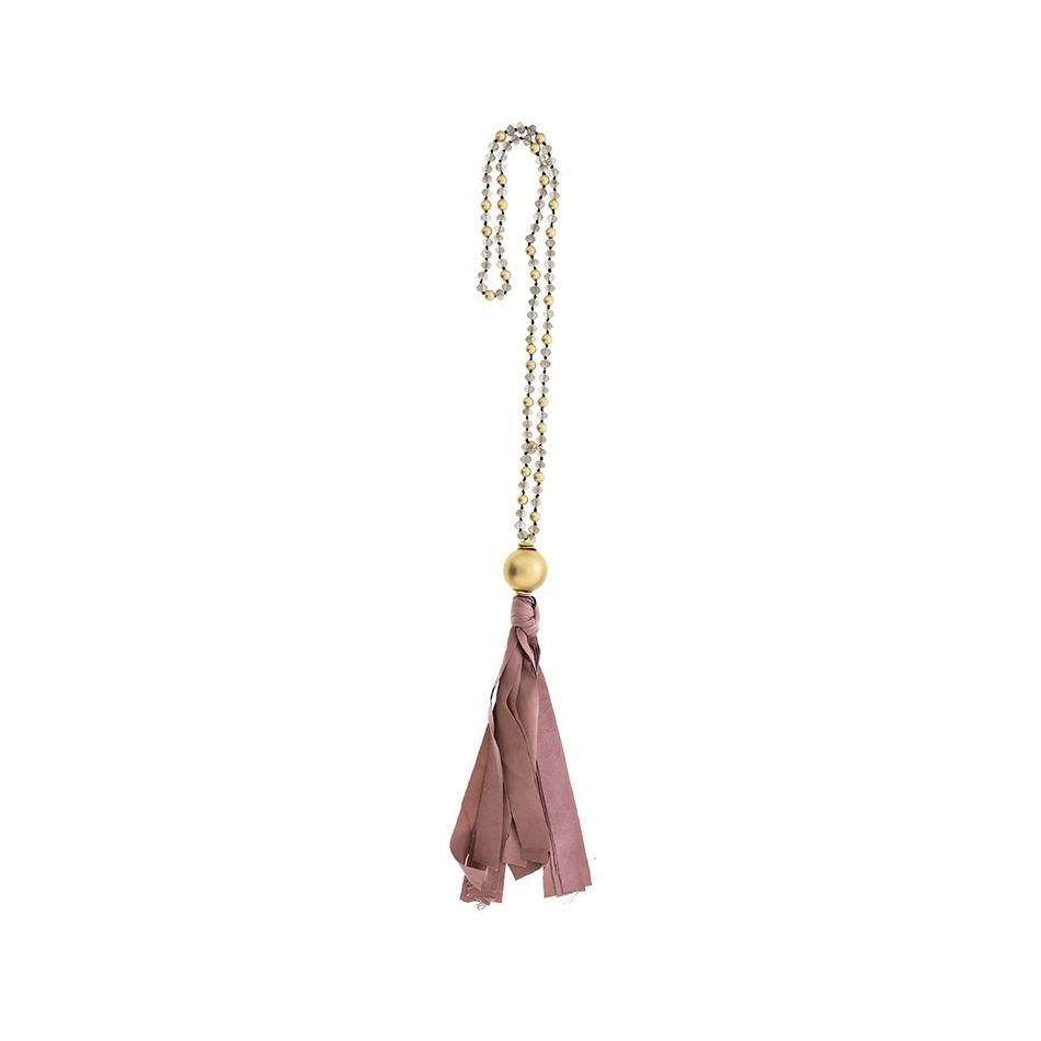 COLLAR LARGO CRISTALES COLGANTE FLECO
