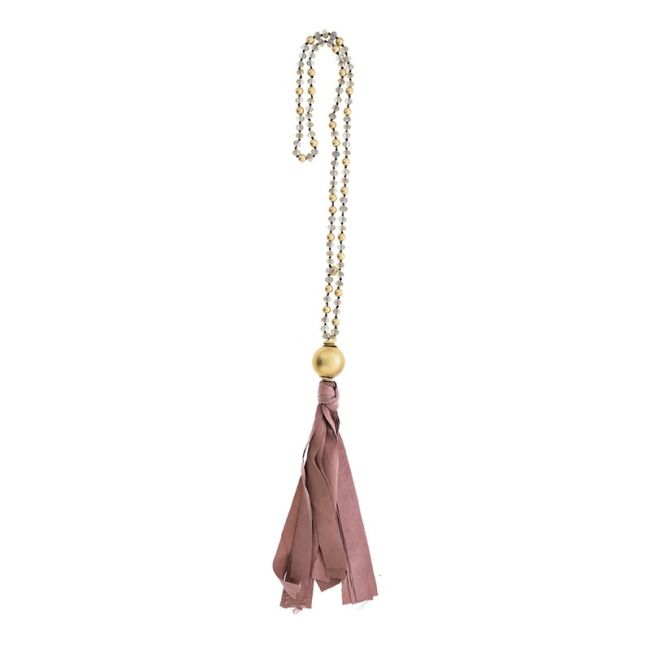 LONG CRYSTAL NECKLACE WITH FRINGE