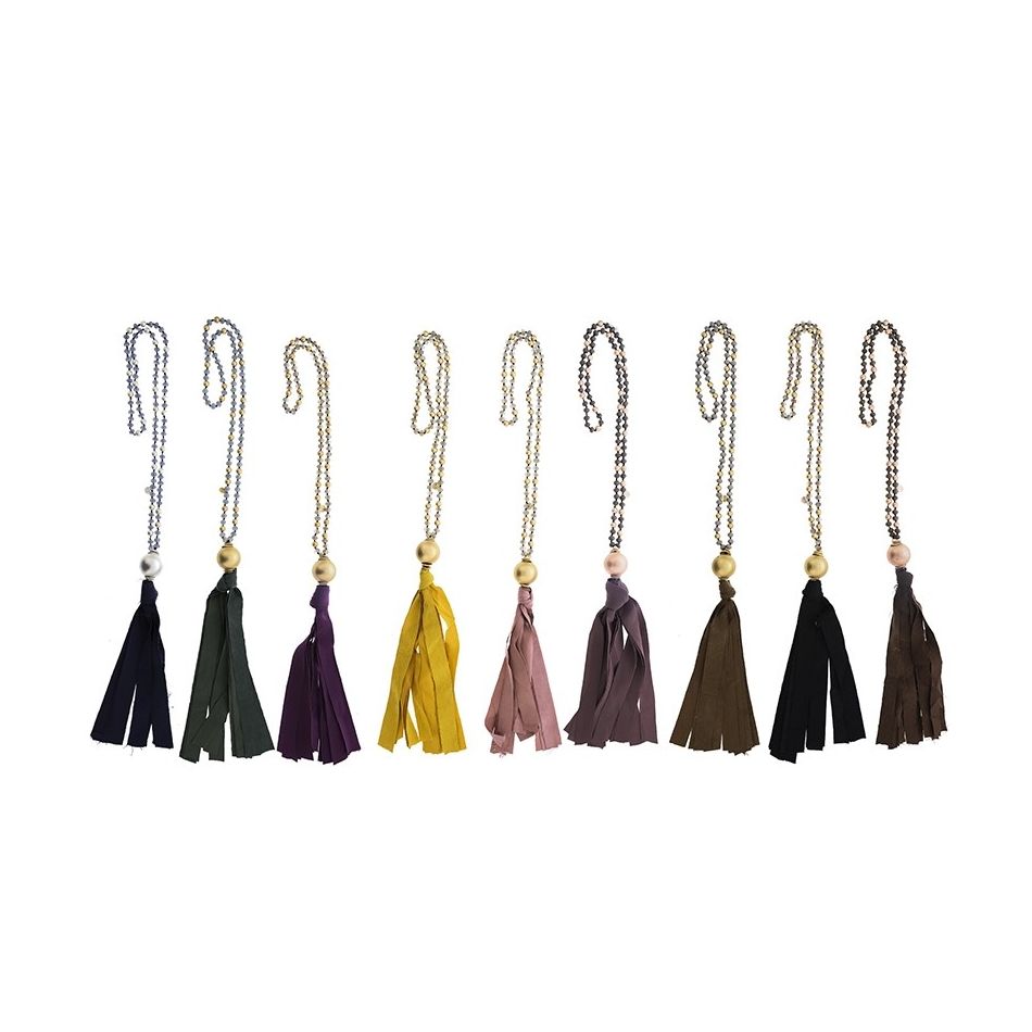 LONG CRYSTAL NECKLACE WITH FRINGE