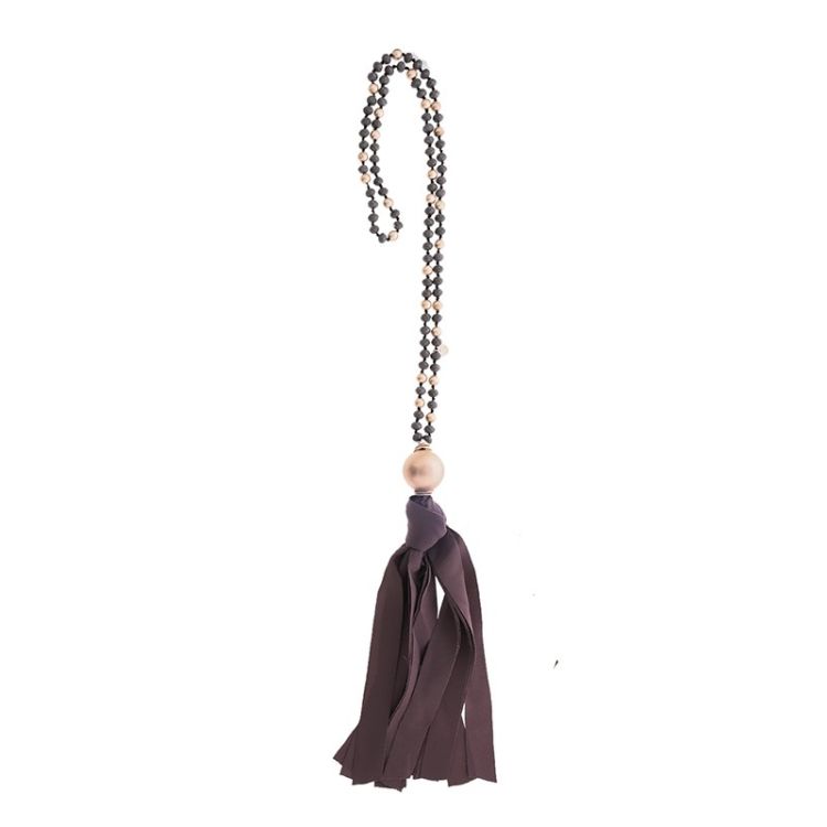LONG CRYSTAL NECKLACE WITH FRINGE