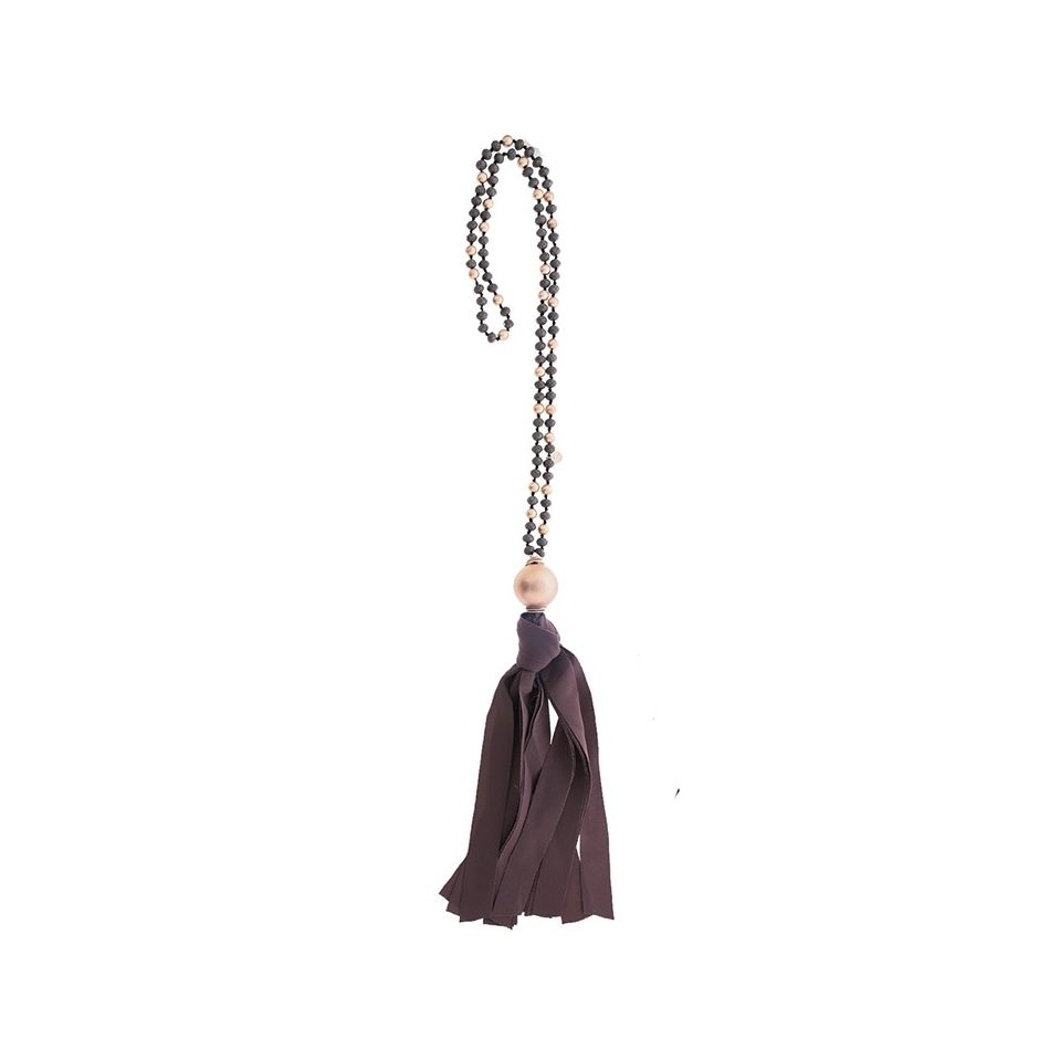 COLLAR LARGO CRISTALES COLGANTE FLECO
