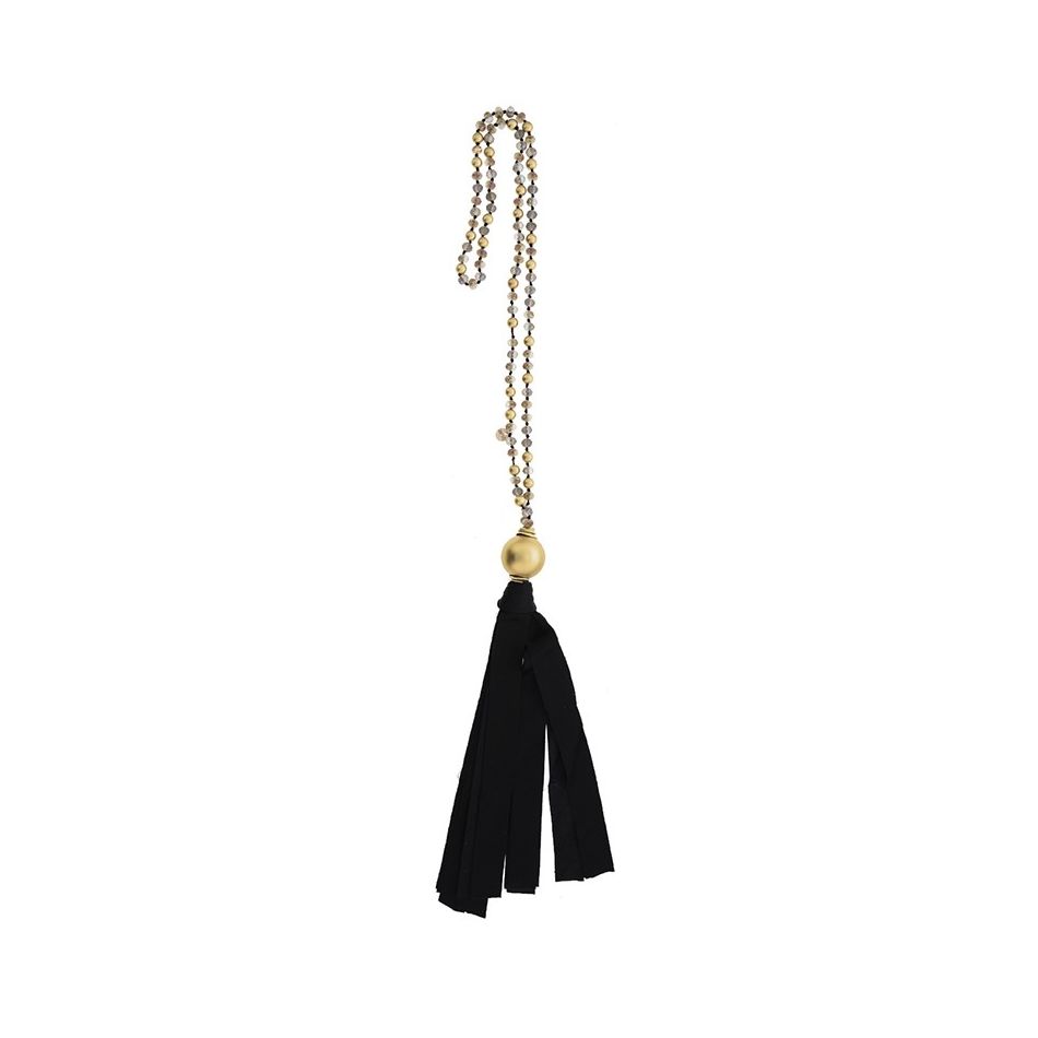 COLLAR LARGO CRISTALES COLGANTE FLECO