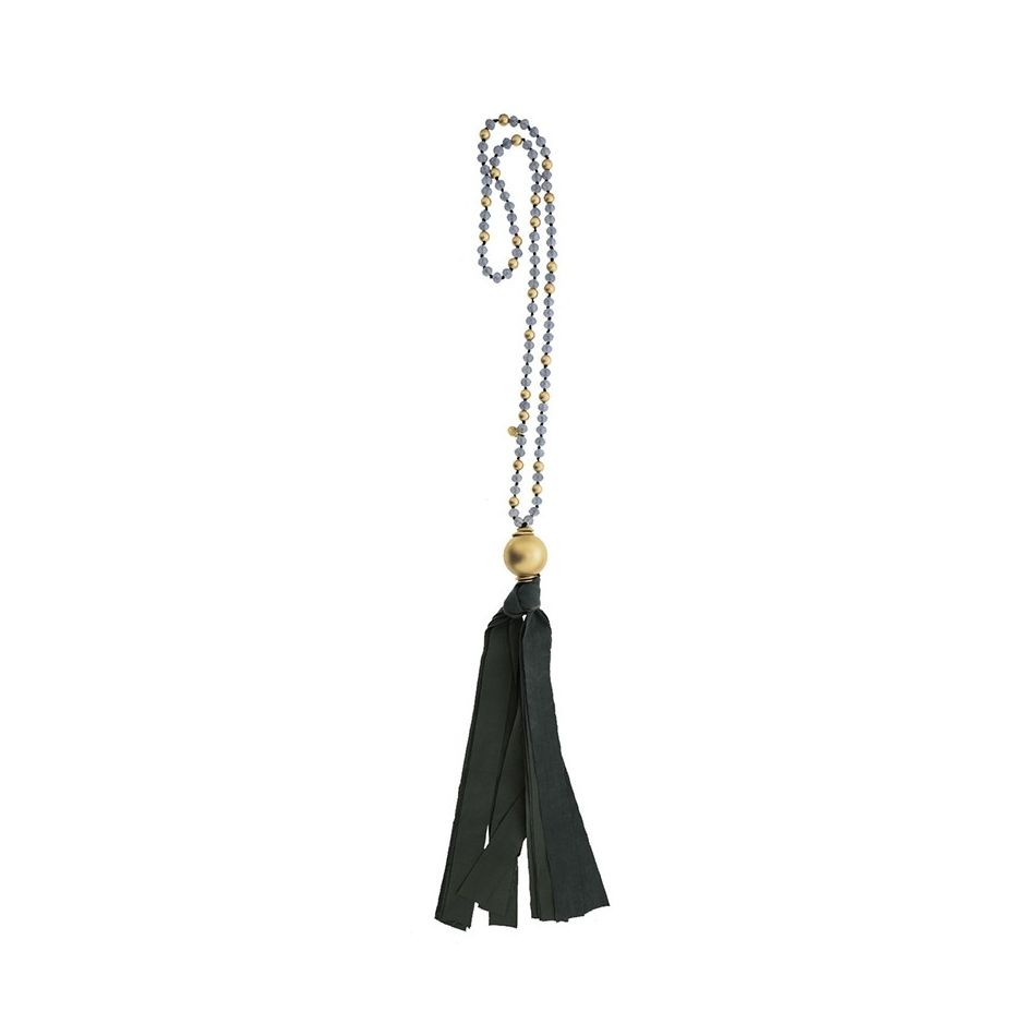 COLLAR LARGO CRISTALES COLGANTE FLECO