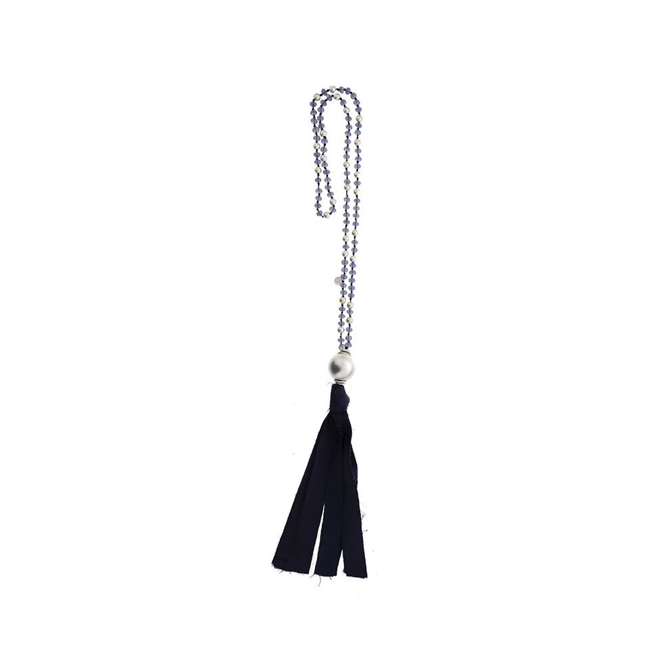 LONG CRYSTAL NECKLACE WITH FRINGE