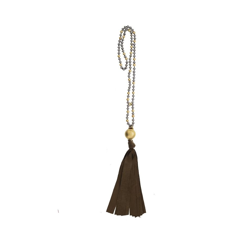 LONG CRYSTAL NECKLACE WITH FRINGE