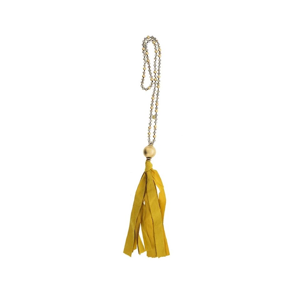 LONG CRYSTAL NECKLACE WITH FRINGE
