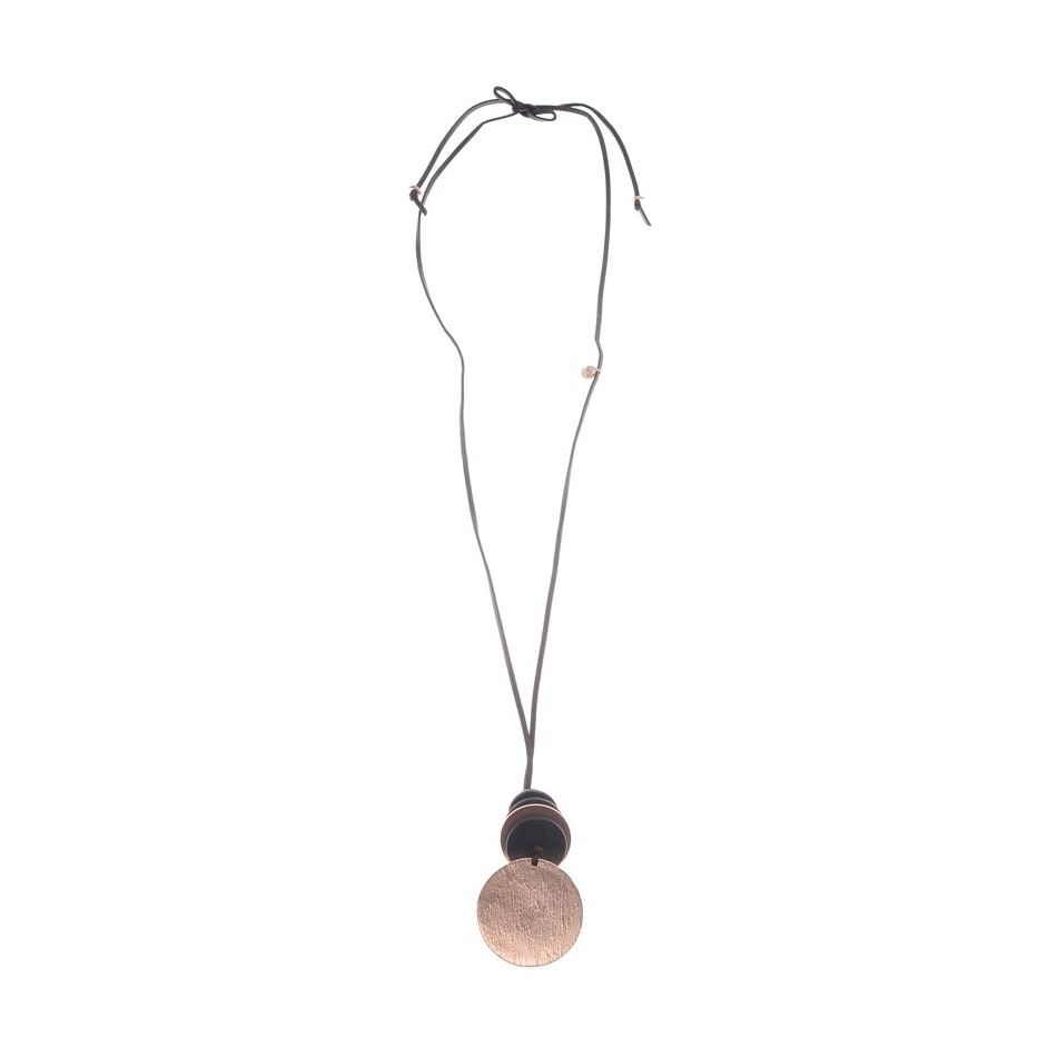 METAL MEDALLION PENDANT LONG NECKLACE